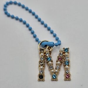 Gold Initial 'M' Keychain/Tumbler Charm